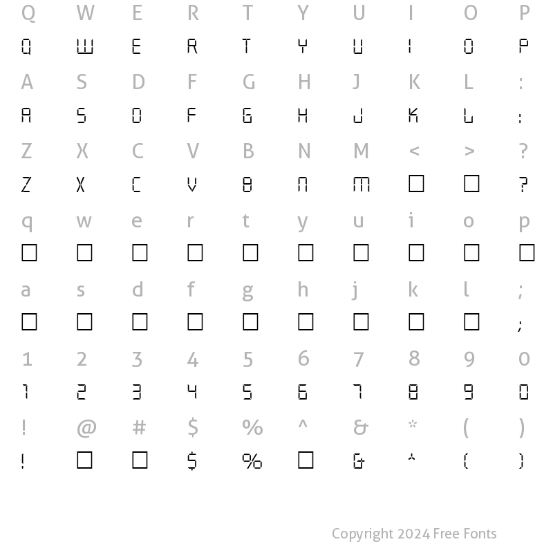 Character Map of QuiverLight Regular