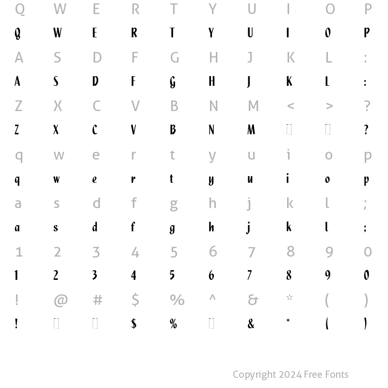 Character Map of Quixley Regular