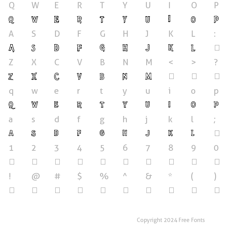 Character Map of quixotic anke Regular