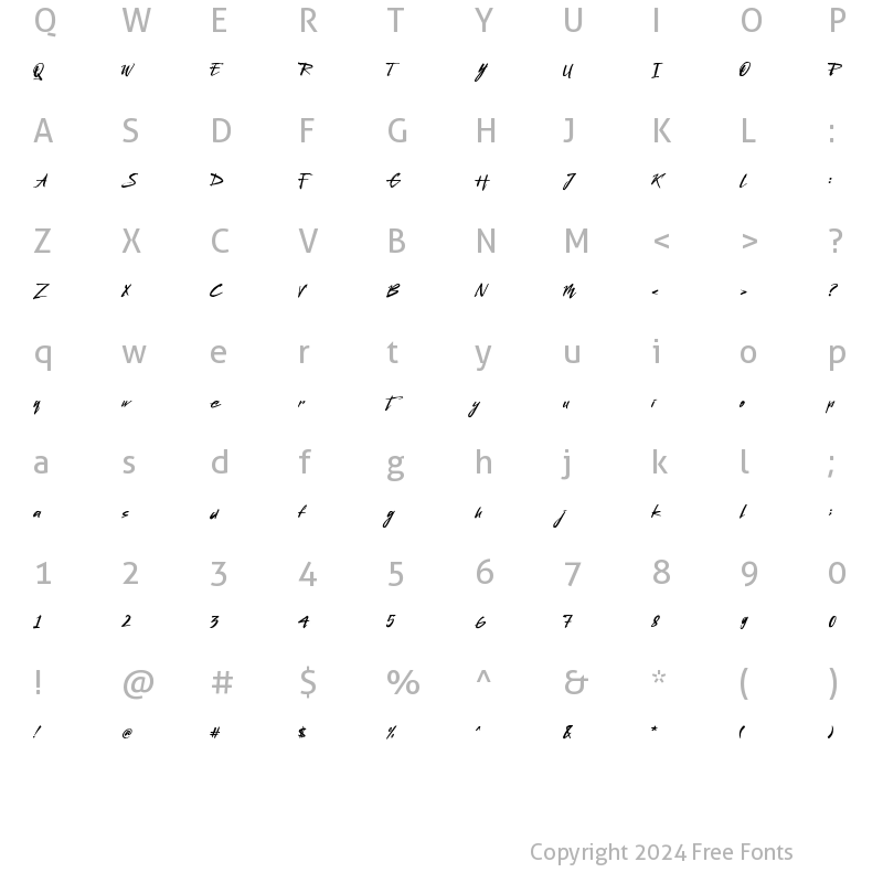 Character Map of Qunka Regular