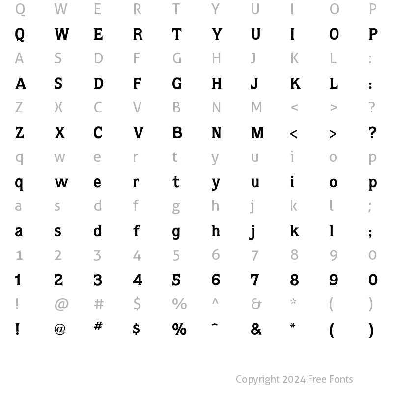 Character Map of Quorum Bold