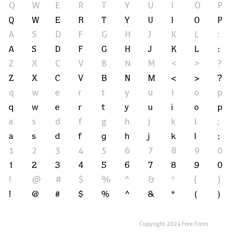 Character Map of Quorum LT Medium Regular