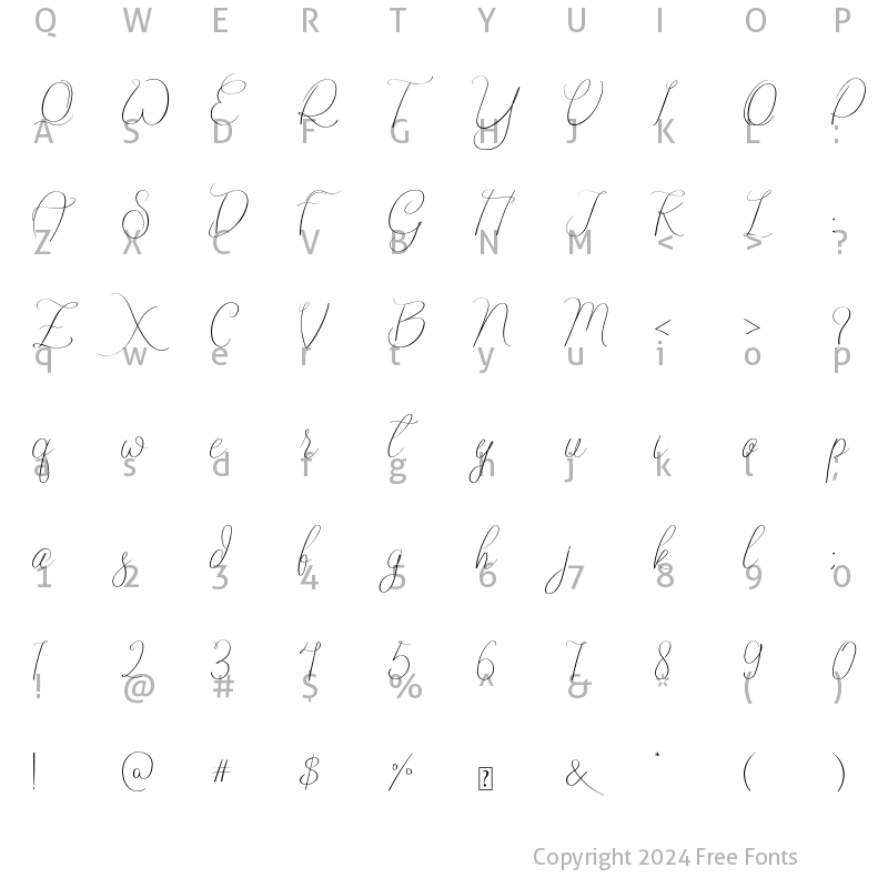 Character Map of Qurasha Regular