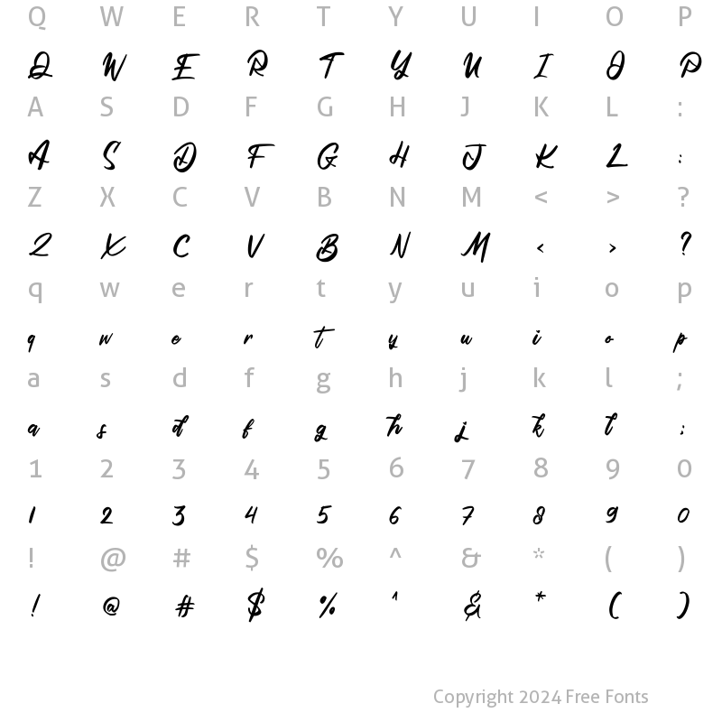 Character Map of Qutapy Regular