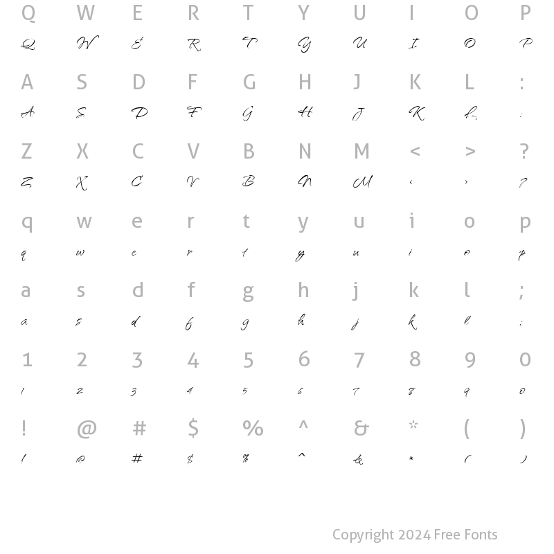 Character Map of QwitcherBychen Light