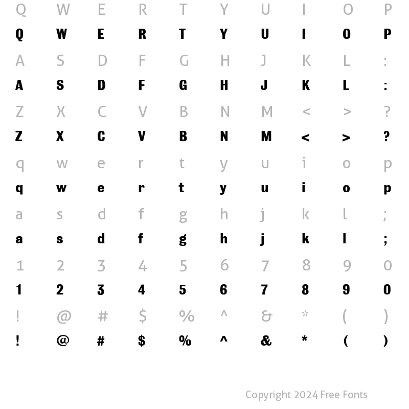 Character Map of R30 Regular