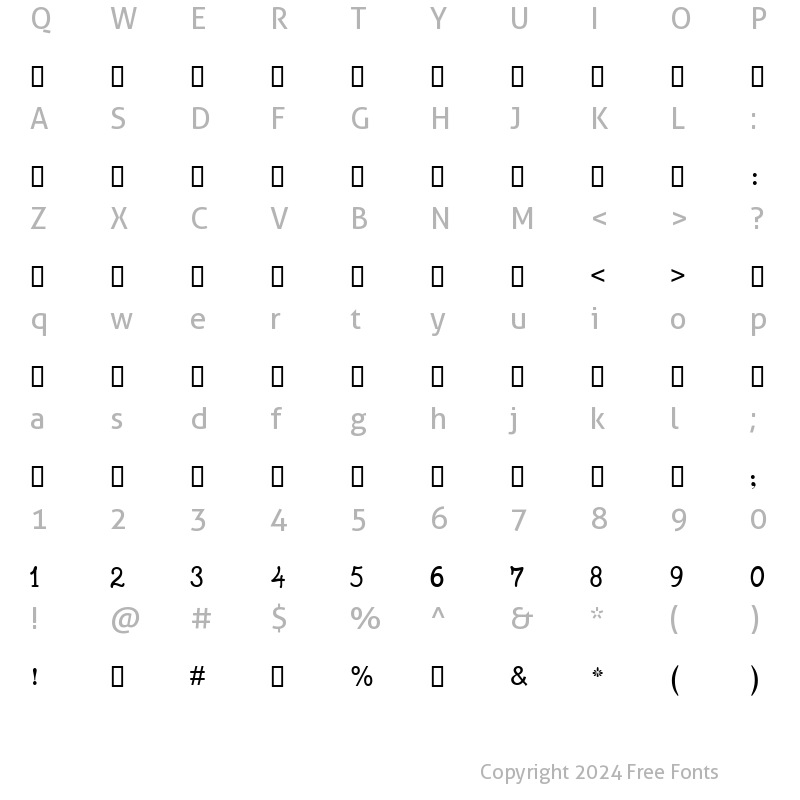 Character Map of Rabat Regular