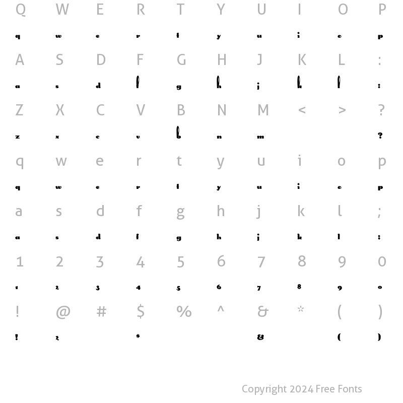 Character Map of Rabbit Ears Regular