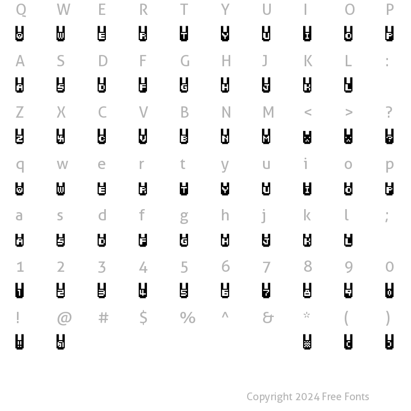 Character Map of RabbitBitFM Regular