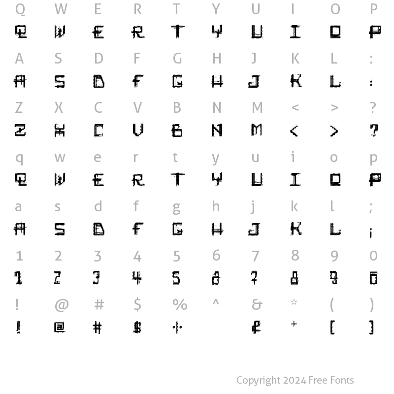 Character Map of Rabid_Science Regular