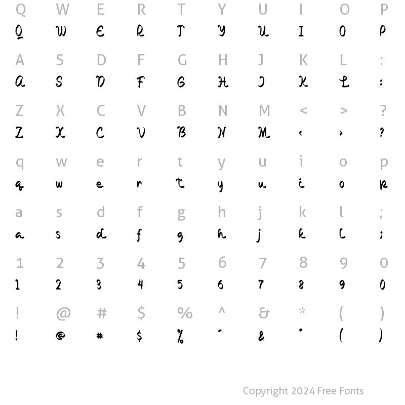 Character Map of Rabiul Regular