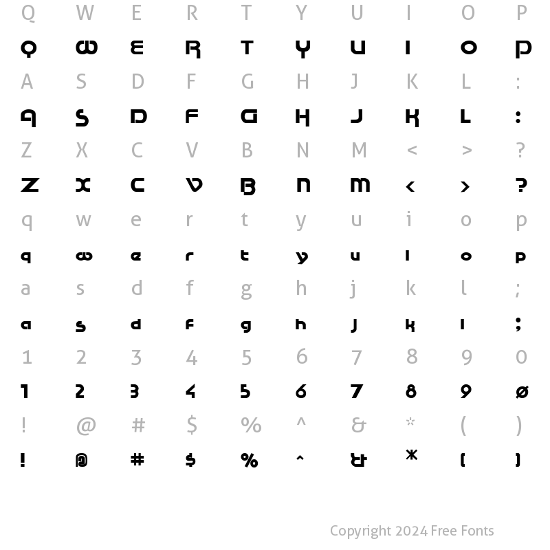 Character Map of RaceTracSSK Bold