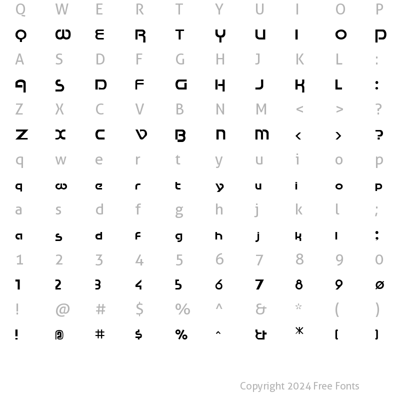 Character Map of RaceTracSSK Regular