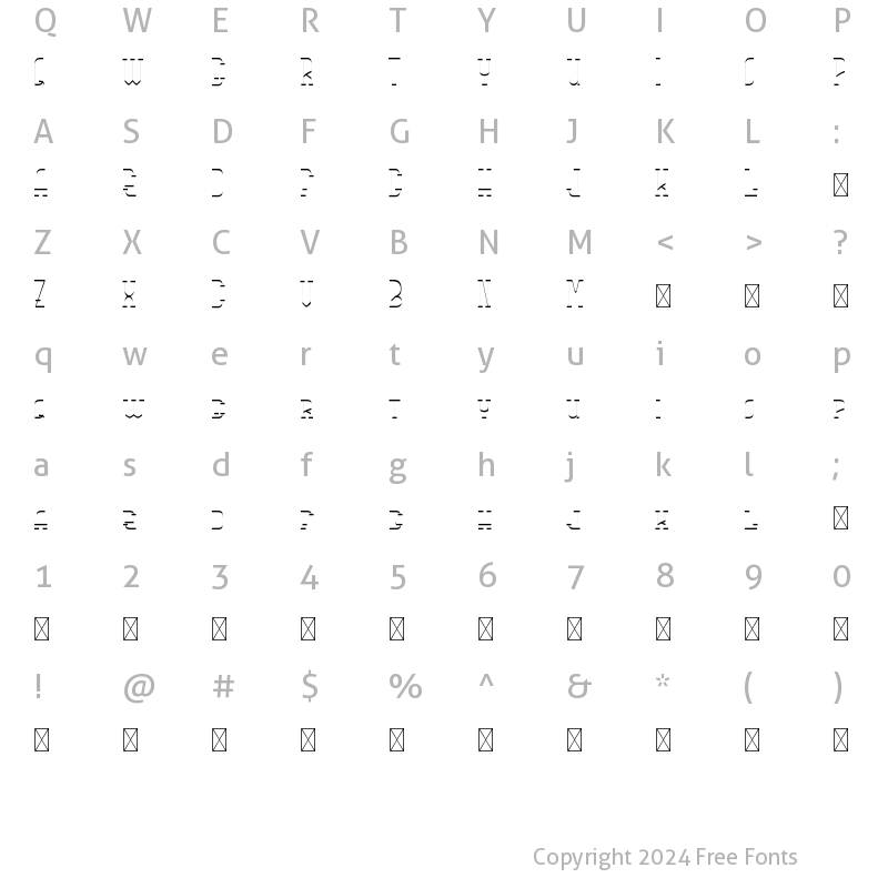 Character Map of Rachela Vintage Regular