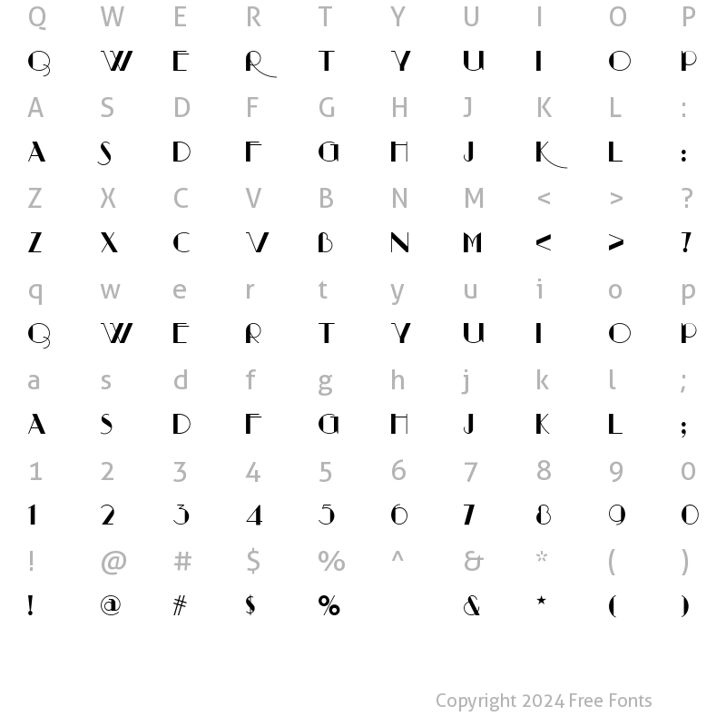 Character Map of Raconteur NF Regular