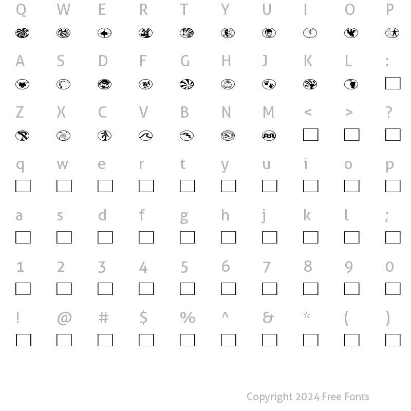 Character Map of Radbats 2 Regular