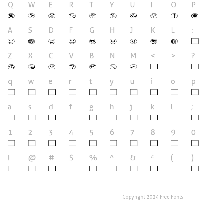 Character Map of Radbats Regular