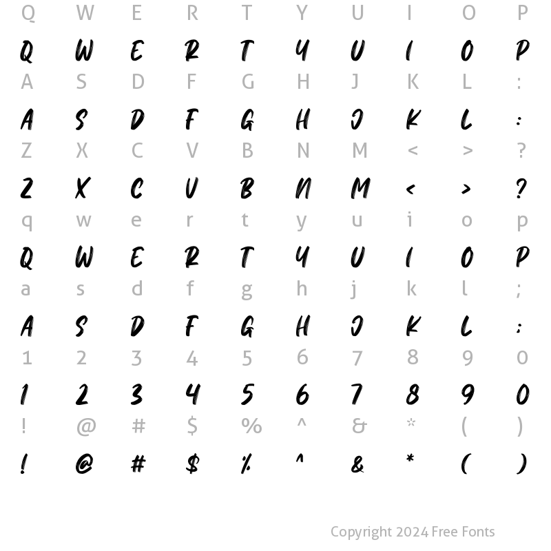 Character Map of Radbosh Regular