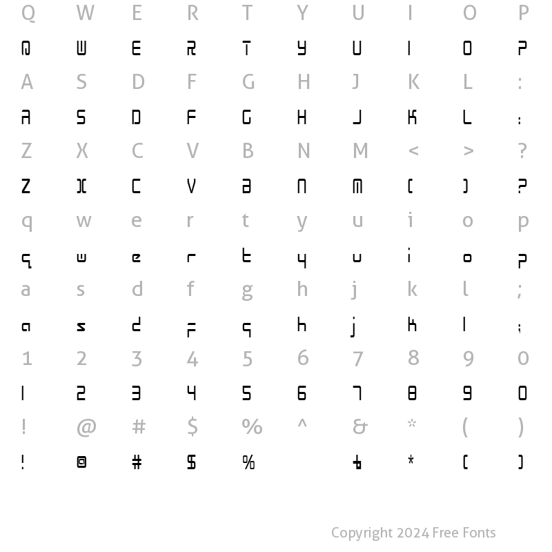 Character Map of Radio Space Condensed Condensed