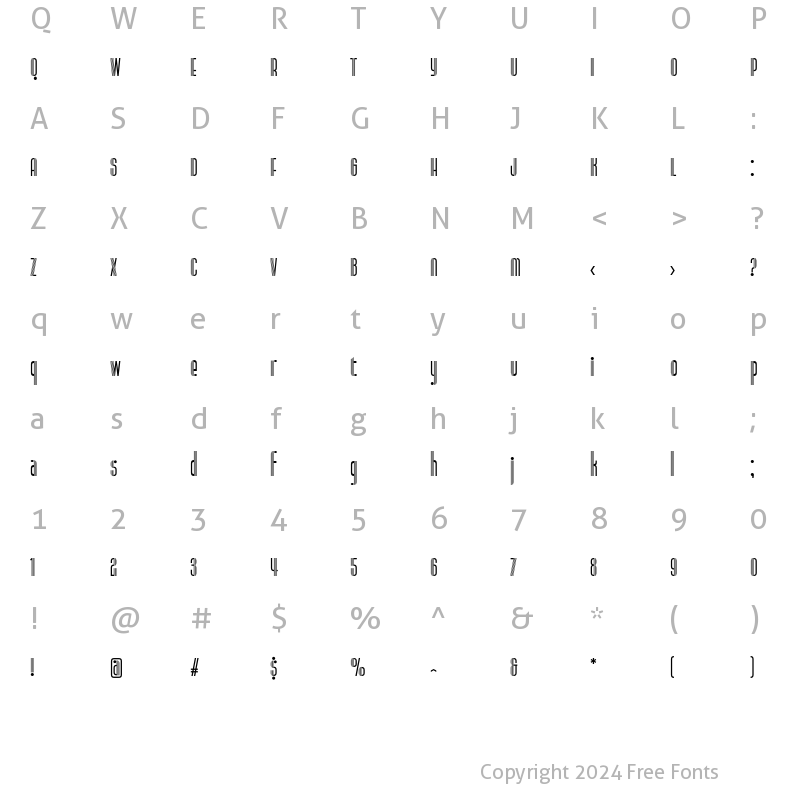 Character Map of Radiogram Tall Regular