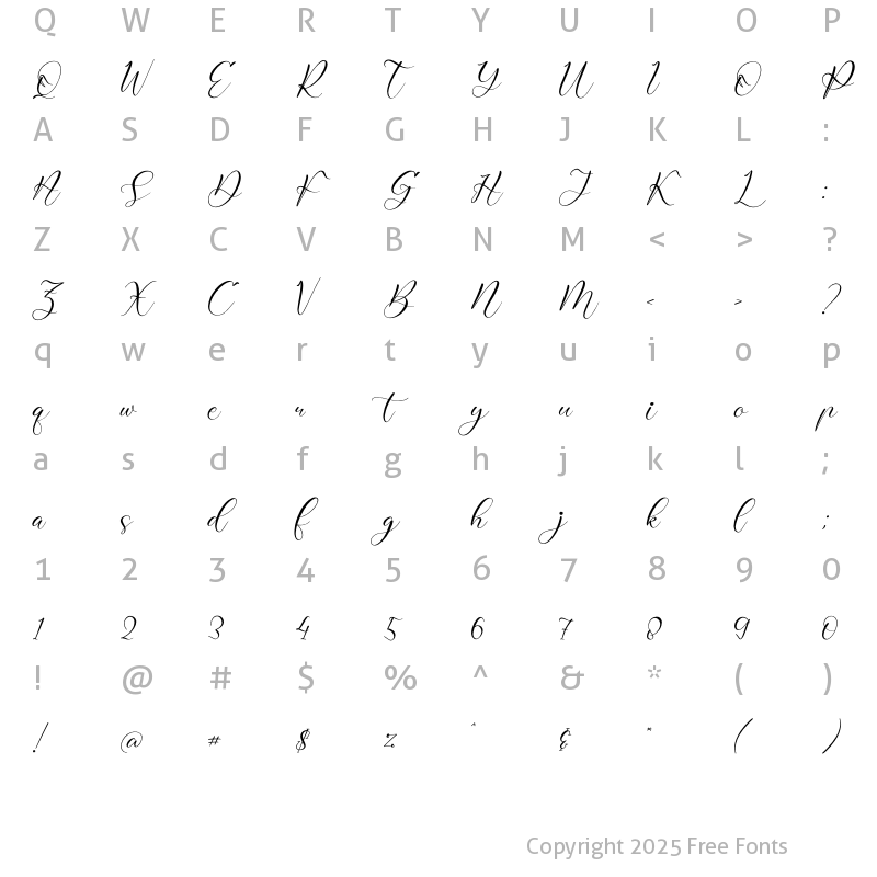 Character Map of Rafaela Salitha Regular