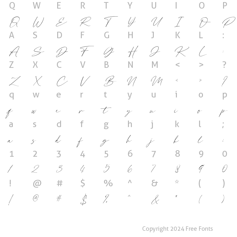 Character Map of Rafelya Carrotin Regular