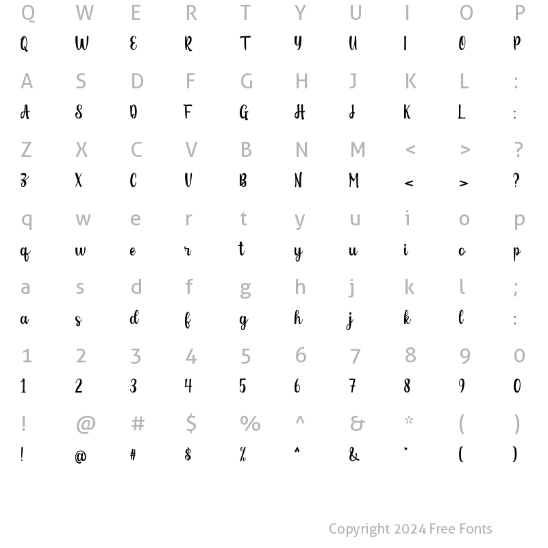 Character Map of Raflesia Regular