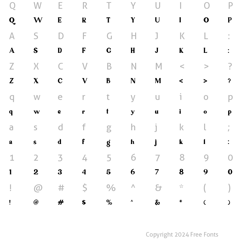 Character Map of Ragila Regular