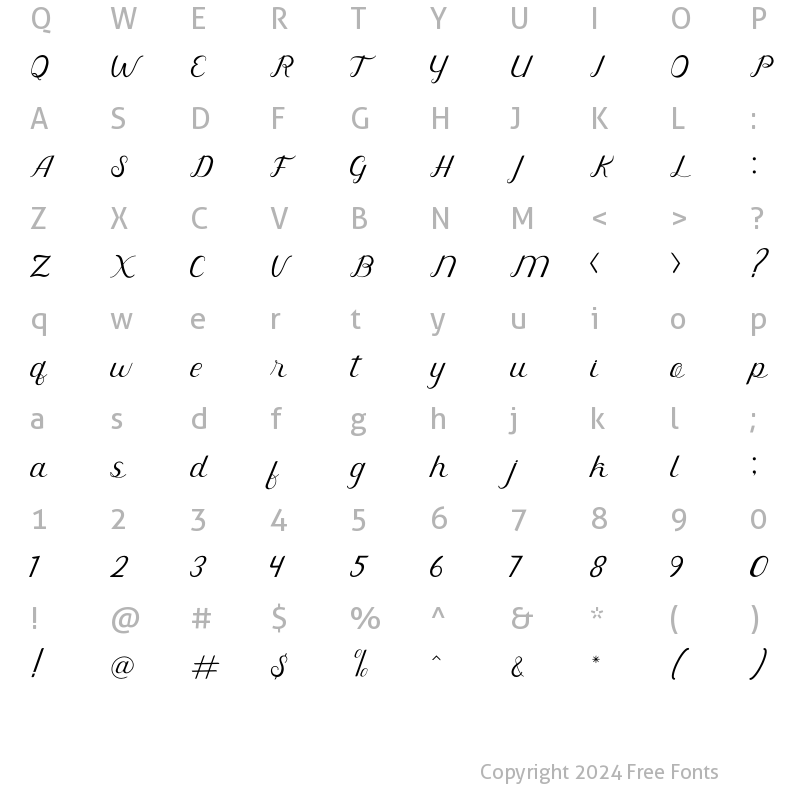 Character Map of Rahaely Regular