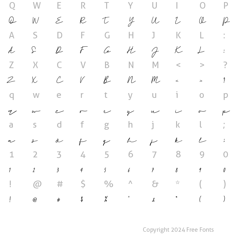 Character Map of Rahayu Regular