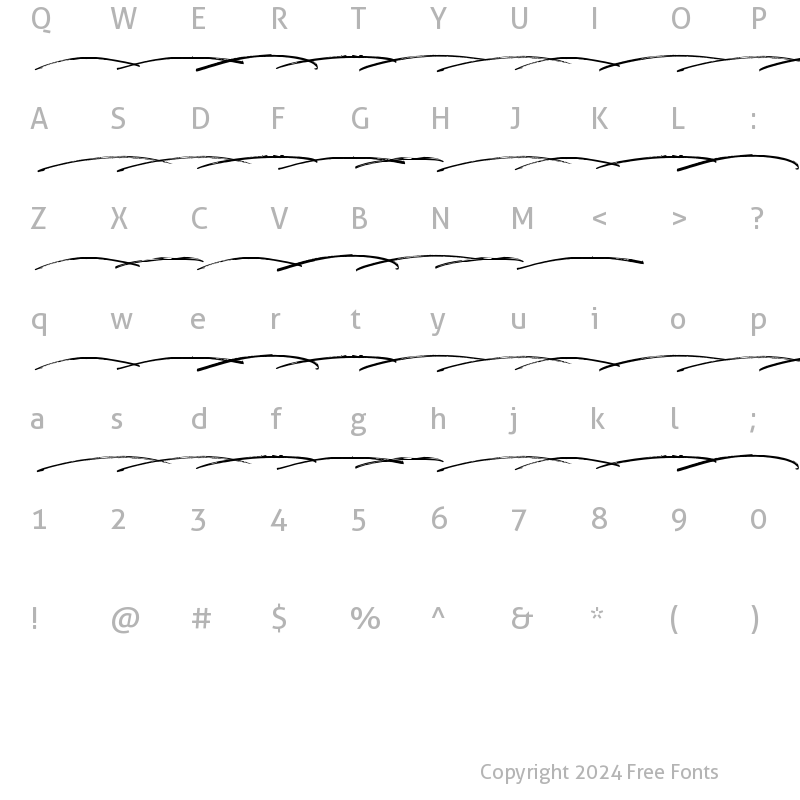 Character Map of Raidemith Swash Regular