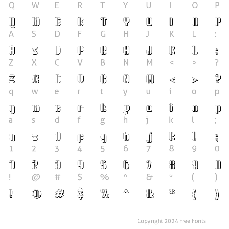 Character Map of RAIDERmanOT Regular