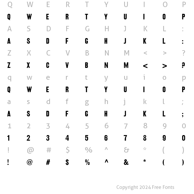 Character Map of RailroadGothic Regular