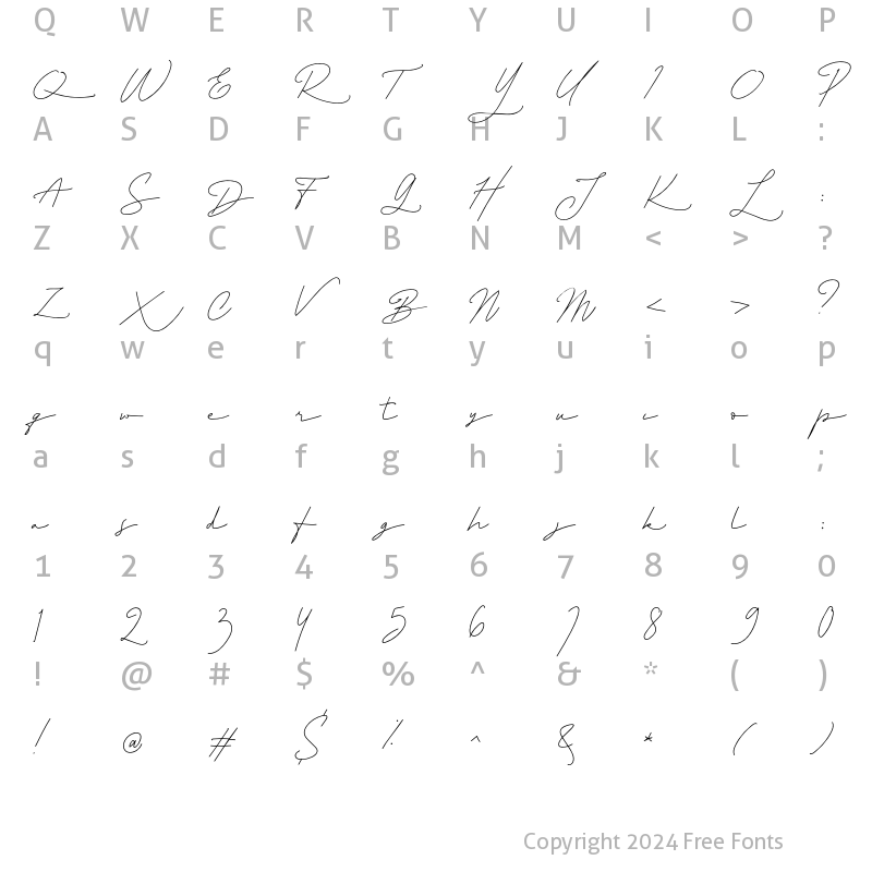 Character Map of Raimond Regular