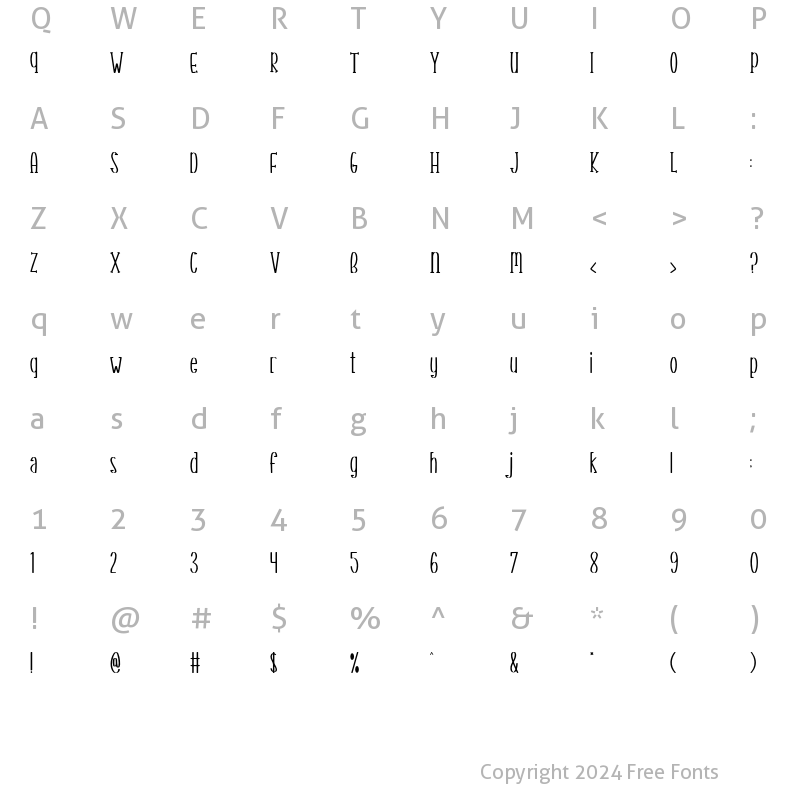 Character Map of RAINBOW CAKE Regular