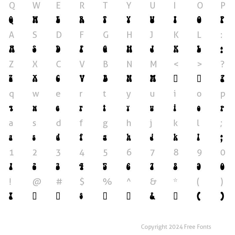 Character Map of RaindropSSK Bold