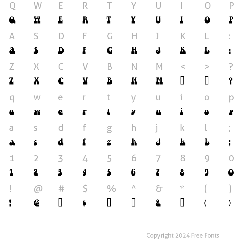 Character Map of RaindropTooSSK Bold