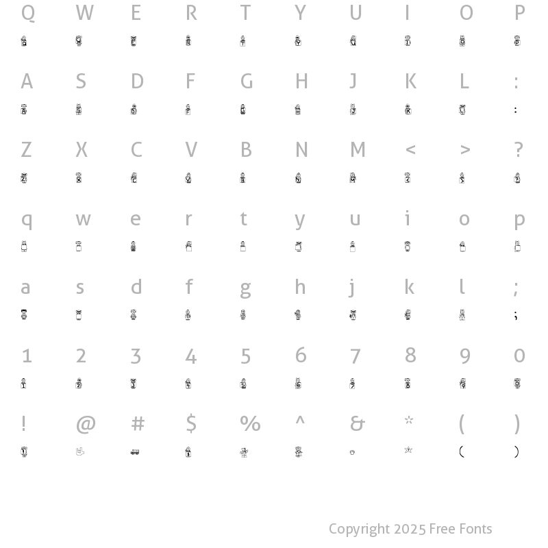 Character Map of Rainie's Kids Regular