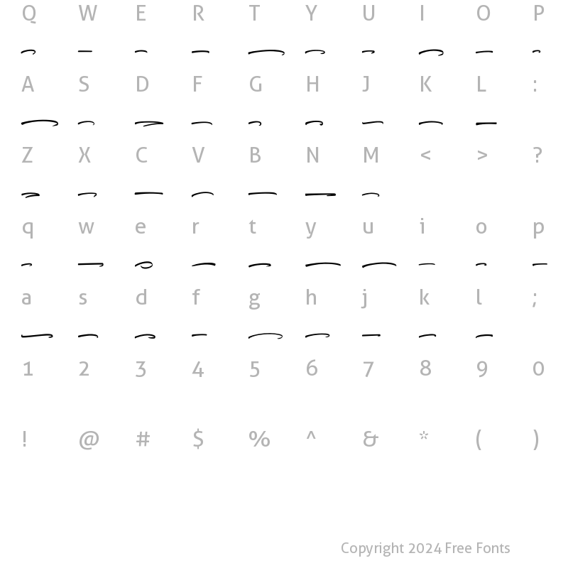 Character Map of Rainsha Swash Regular