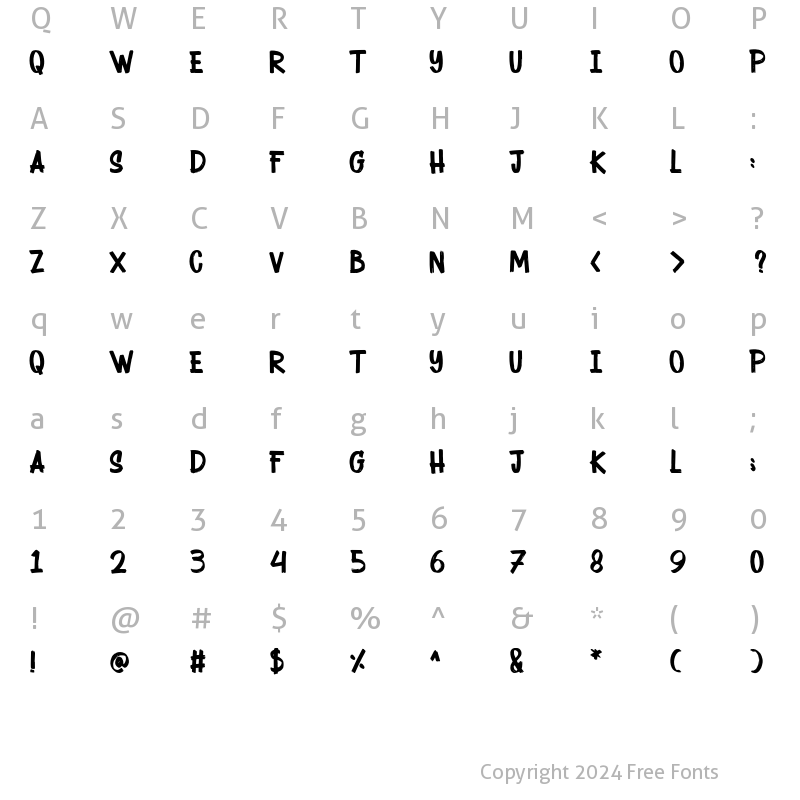 Character Map of raizor Regular