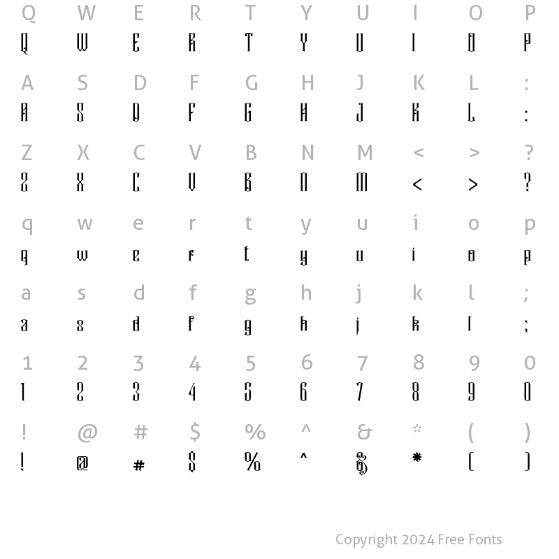 Character Map of Rajawaley Regular