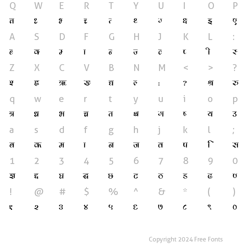 Character Map of raju bold Regular