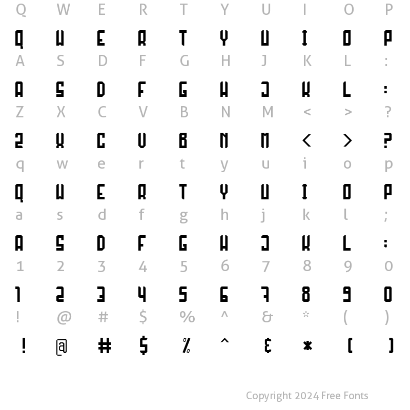 Character Map of RAKABAQA Regular