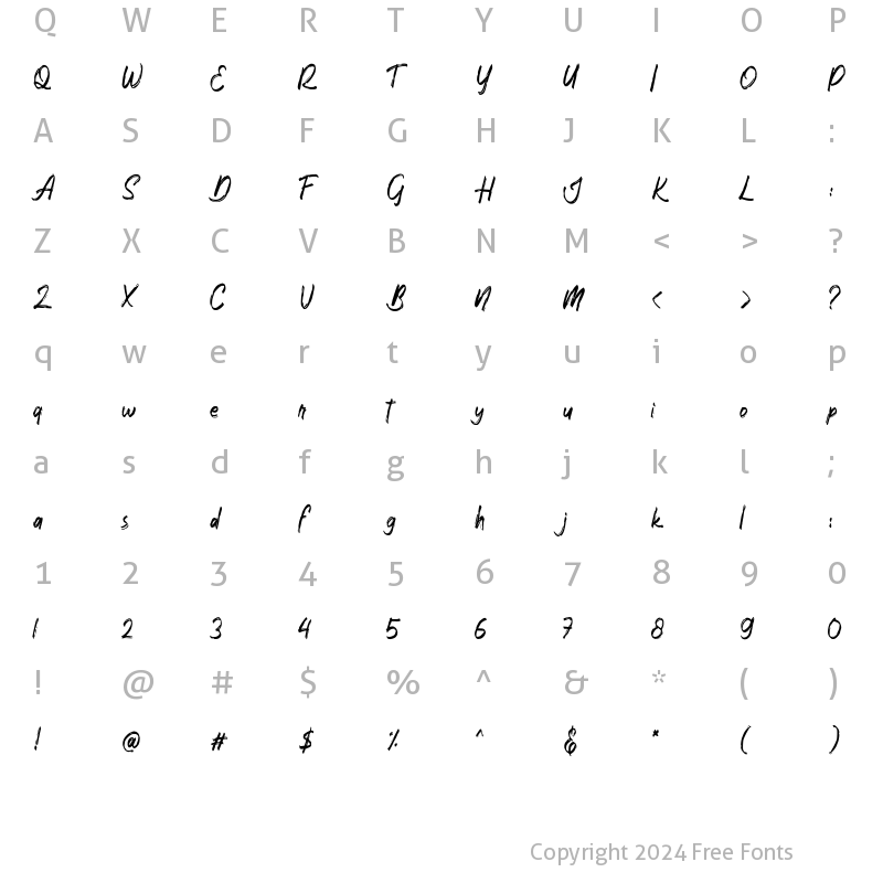 Character Map of Rakasta Regular