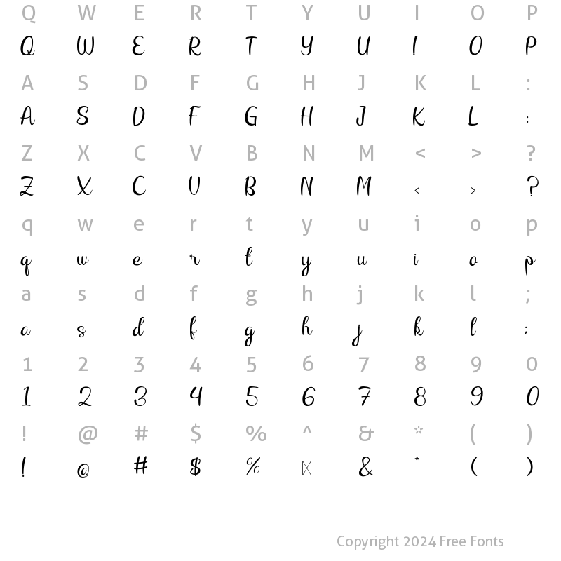 Character Map of Raliqa Regular