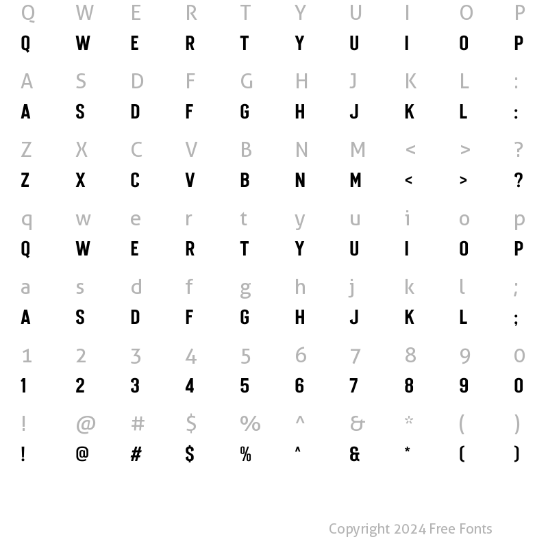 Character Map of Rallington Sans 02 Regular