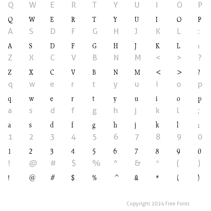 Character Map of Rally Normal