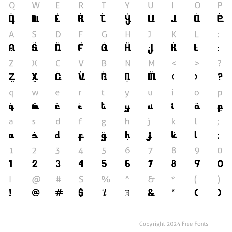 Character Map of Ramadhani Regular