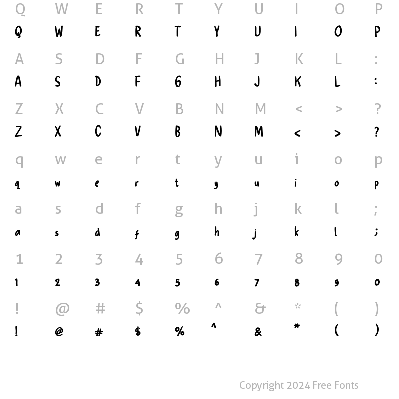 Character Map of Rambejaji Bold