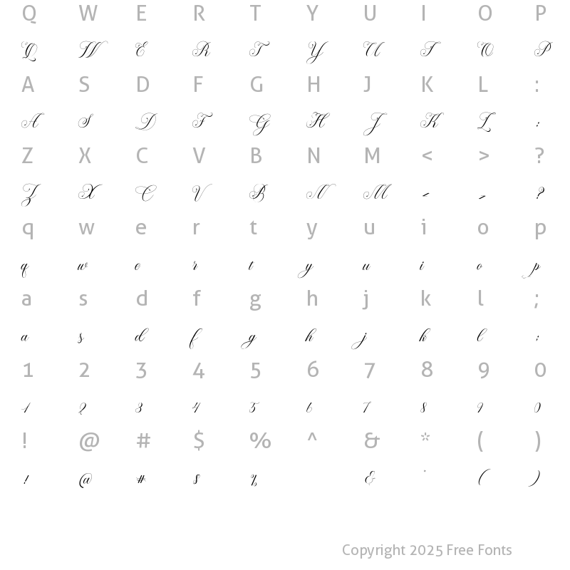 Character Map of Ramozatc Script Regular